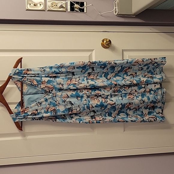 REBECCA TAYLOR silk dress Poolside Aloha 100% Silk Floral Drawstring Sundress - Picture 3 of 12